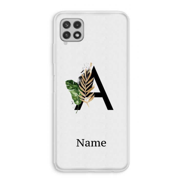 Charcoal Flora: Samsung Galaxy A22 4G Transparant Hoesje