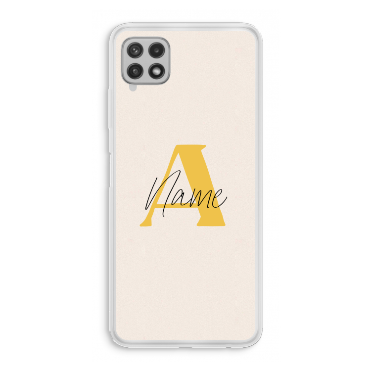 Amber Script: Samsung Galaxy A22 4G Transparant Hoesje