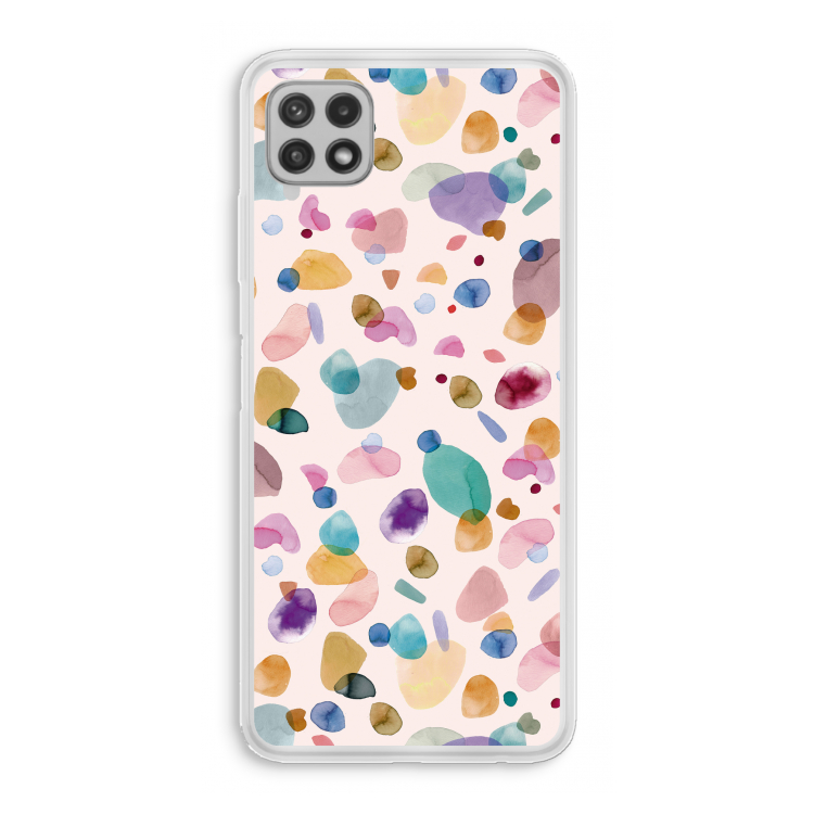 Terrazzo Memphis Pink: Samsung Galaxy A22 4G Transparant Hoesje