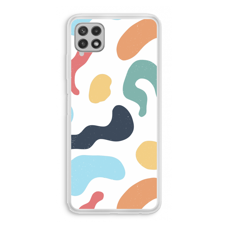Memphis Shapes Blue: Samsung Galaxy A22 4G Transparant Hoesje