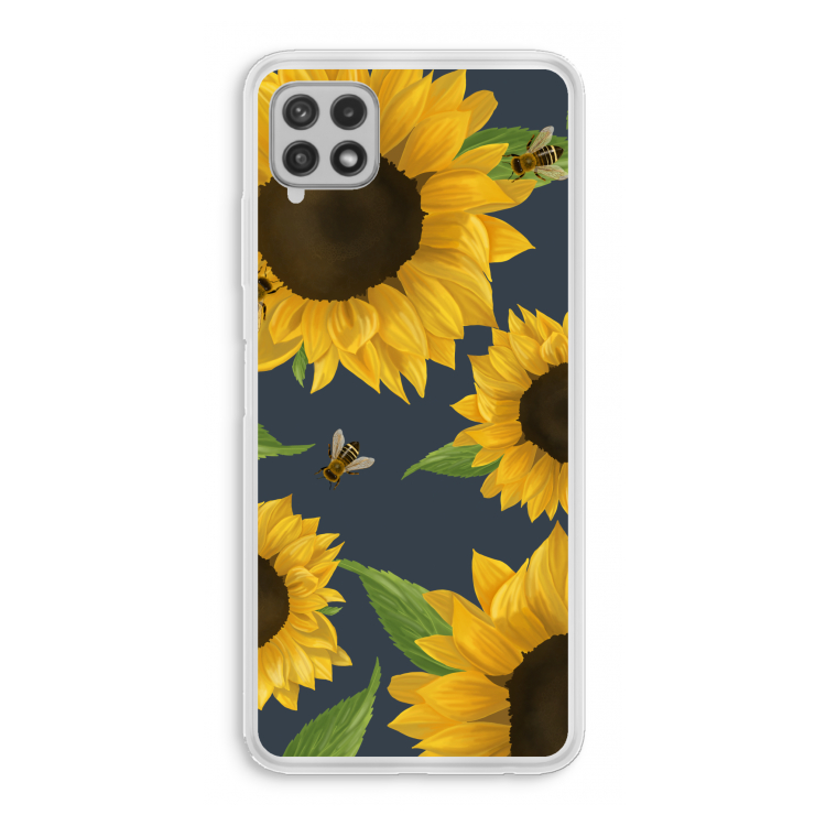 Sunflower and bees: Samsung Galaxy A22 4G Transparant Hoesje