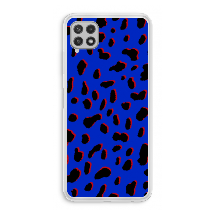 Blue Leopard: Samsung Galaxy A22 4G Transparant Hoesje