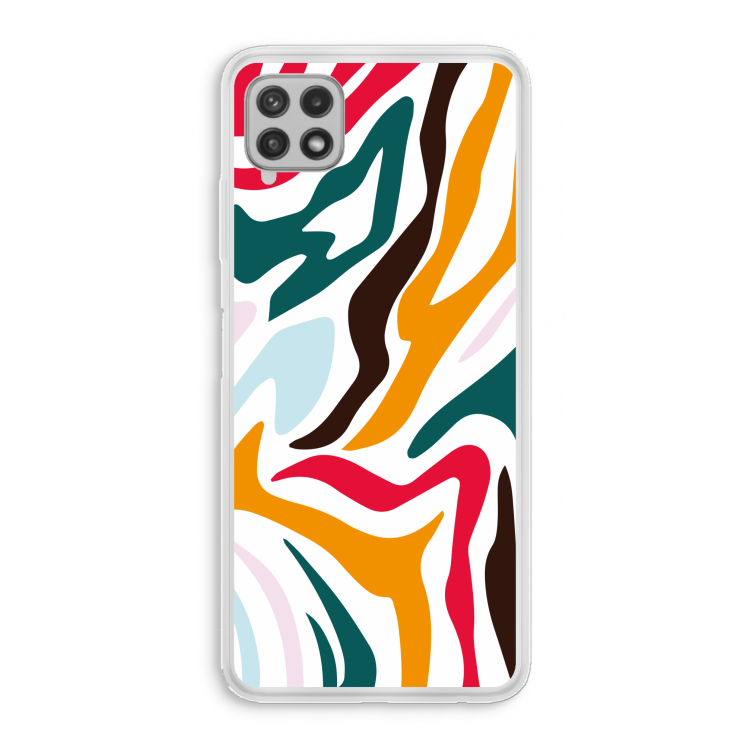 Colored Zebra: Samsung Galaxy A22 4G Transparant Hoesje
