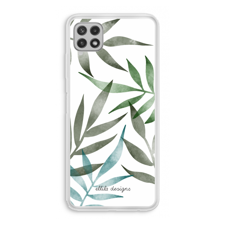 Tropical watercolor leaves: Samsung Galaxy A22 4G Transparant Hoesje