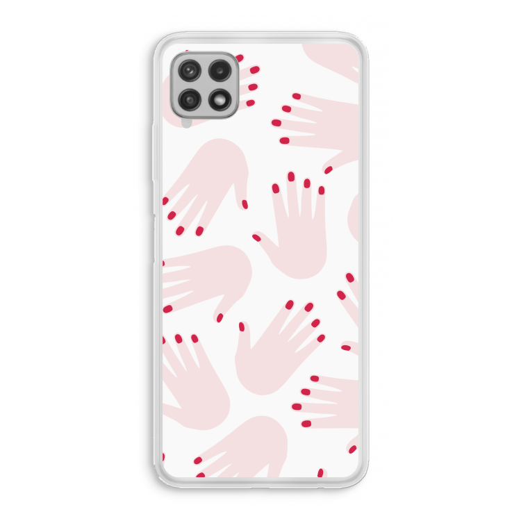 Hands pink: Samsung Galaxy A22 4G Transparant Hoesje