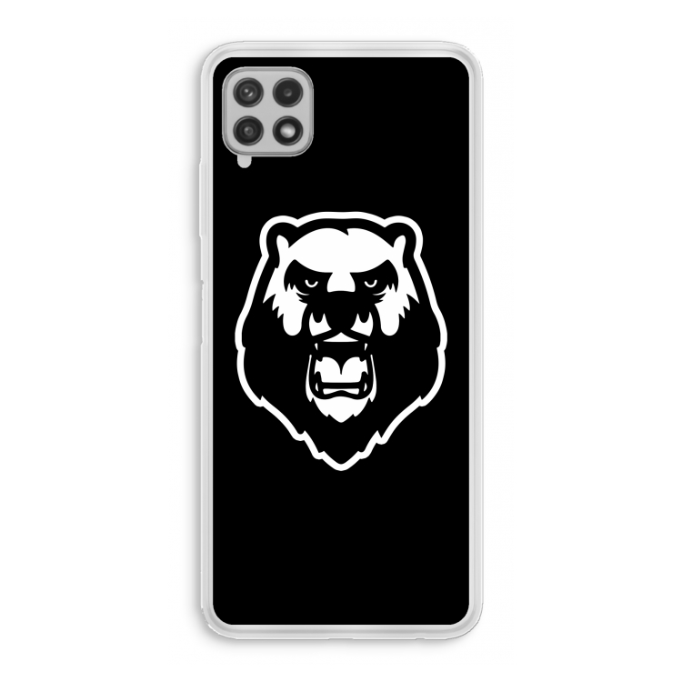 Angry Bear (black): Samsung Galaxy A22 4G Transparant Hoesje
