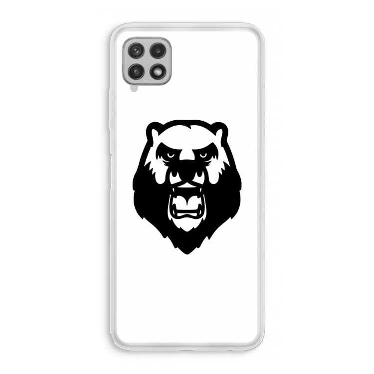 Angry Bear (white): Samsung Galaxy A22 4G Transparant Hoesje