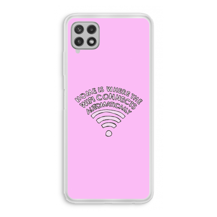 Home Is Where The Wifi Is: Samsung Galaxy A22 4G Transparant Hoesje