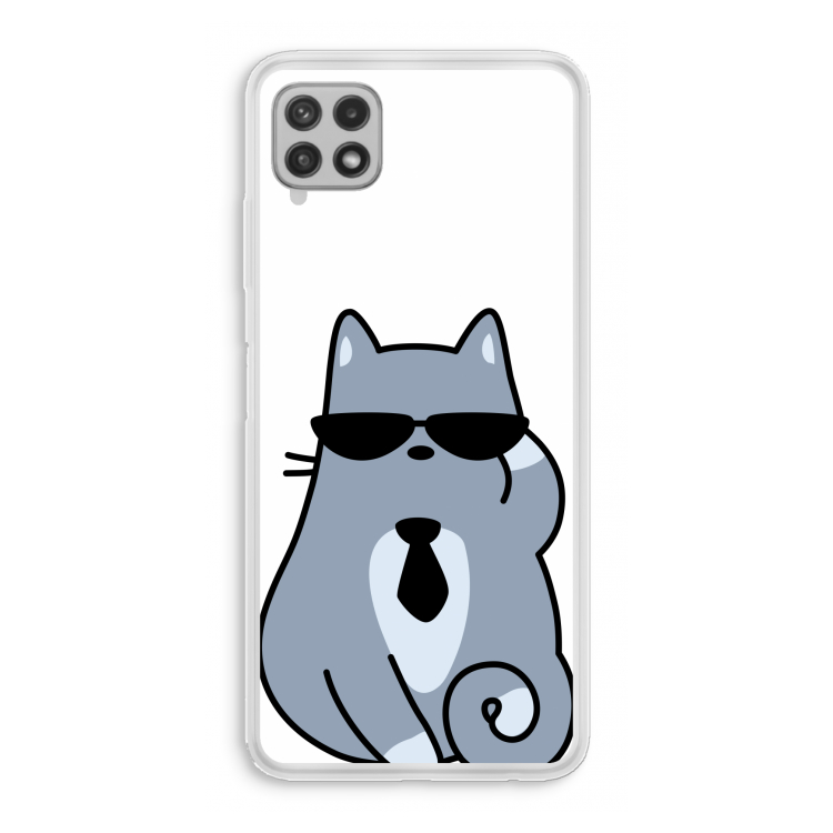 Cool cat: Samsung Galaxy A22 4G Transparant Hoesje