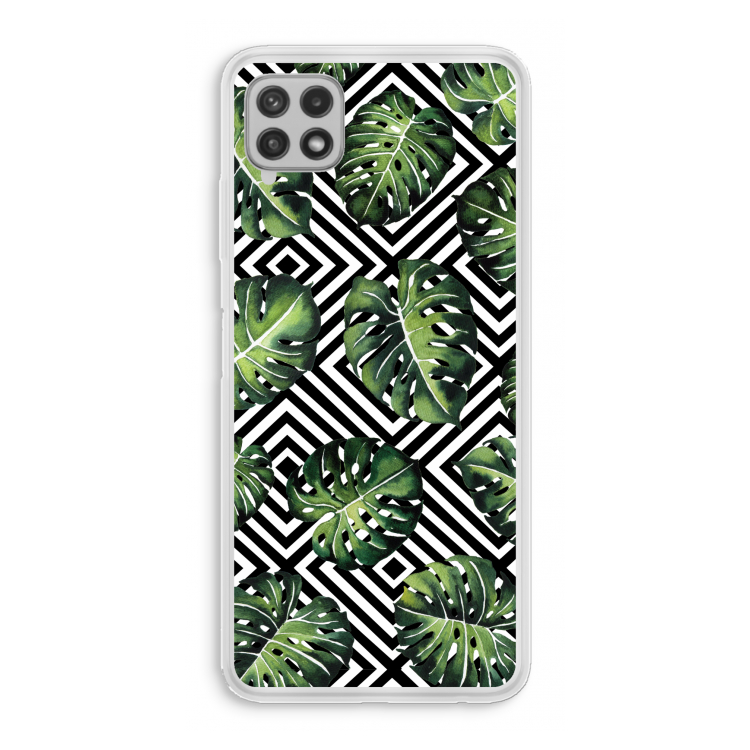 Geometrische jungle: Samsung Galaxy A22 4G Transparant Hoesje