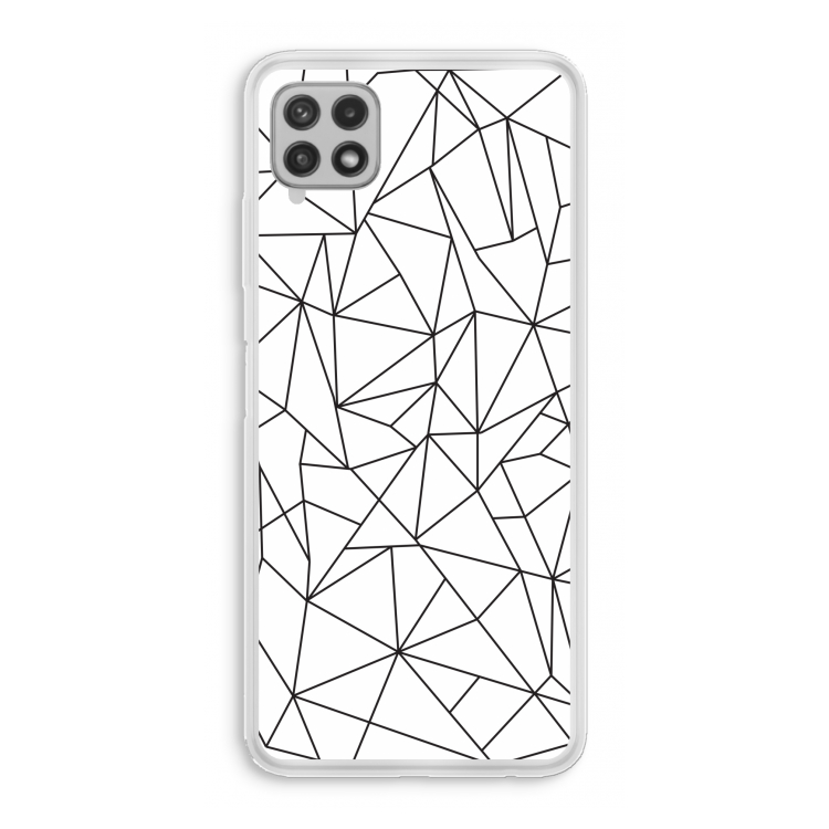 Geometrische lijnen zwart: Samsung Galaxy A22 4G Transparant Hoesje