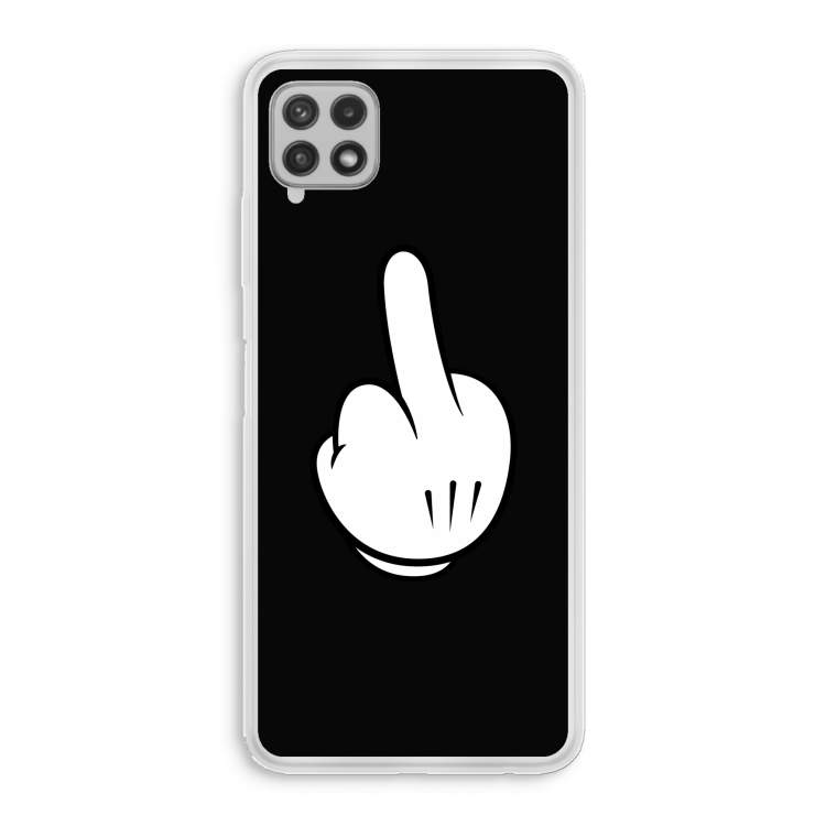 Middle finger black: Samsung Galaxy A22 4G Transparant Hoesje