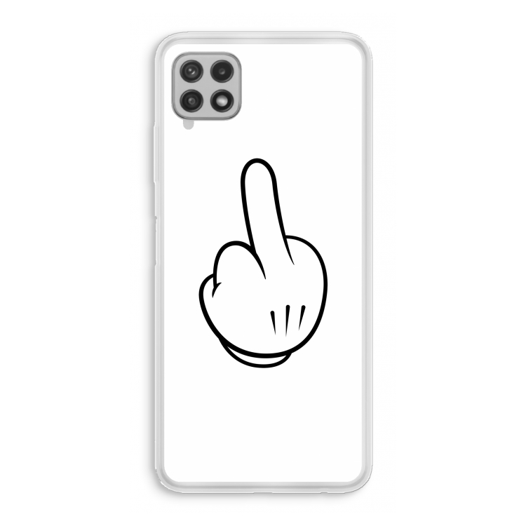 Middle finger white: Samsung Galaxy A22 4G Transparant Hoesje