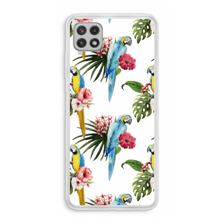 Kleurrijke papegaaien: Samsung Galaxy A22 4G Transparant Hoesje
