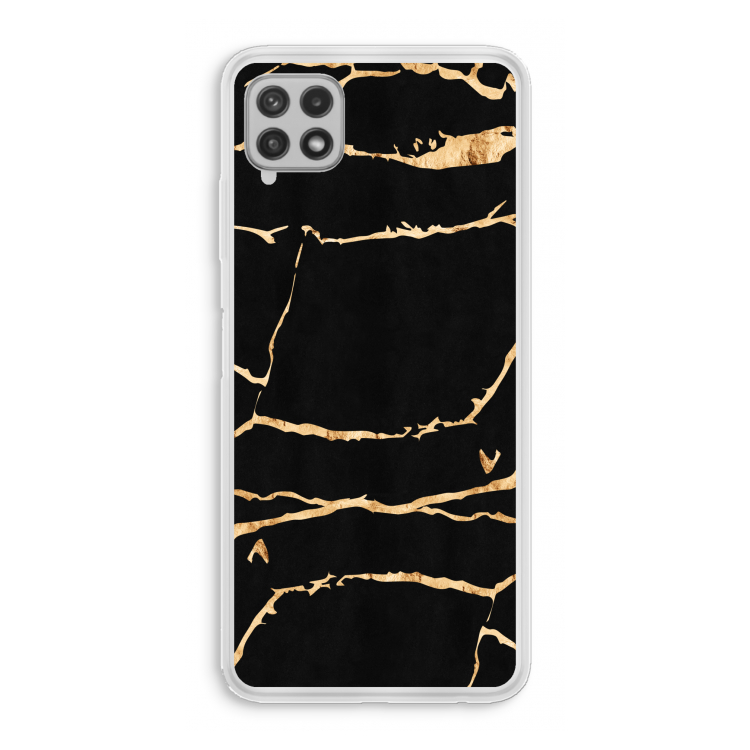 Gouden marmer: Samsung Galaxy A22 4G Transparant Hoesje