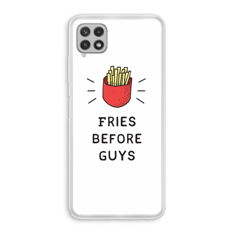 Fries before guys: Samsung Galaxy A22 4G Transparant Hoesje