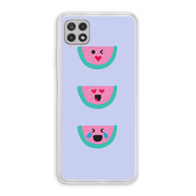Smiley watermeloen: Samsung Galaxy A22 4G Transparant Hoesje