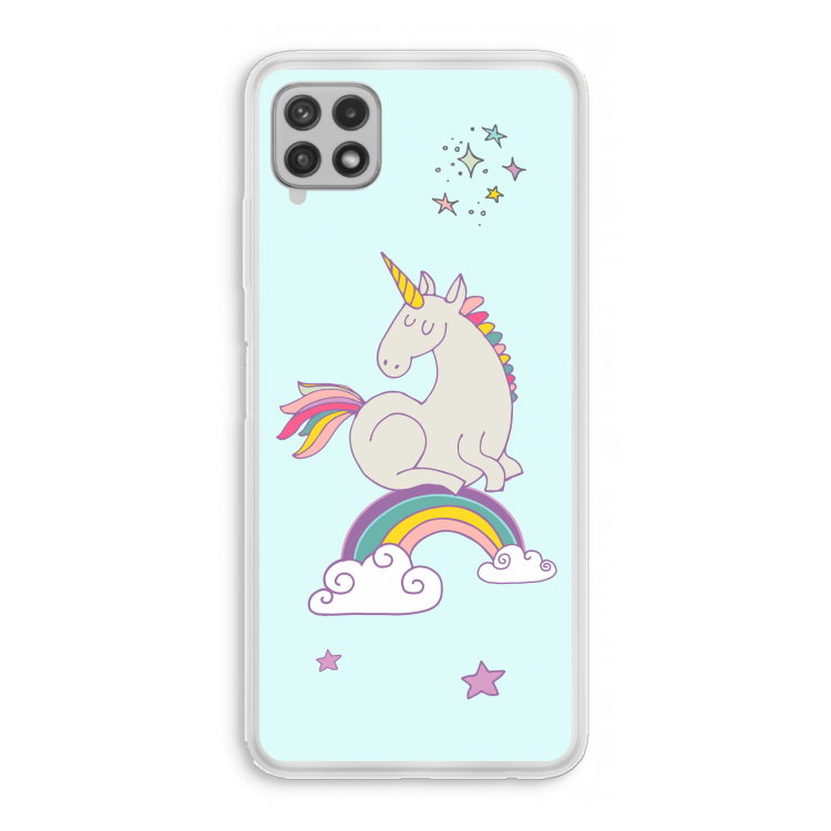 Regenboog eenhoorn: Samsung Galaxy A22 4G Transparant Hoesje
