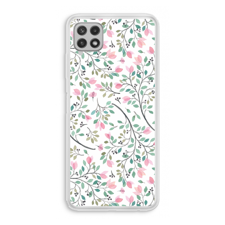 Sierlijke bloemen: Samsung Galaxy A22 4G Transparant Hoesje
