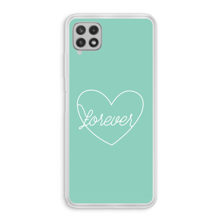 Forever heart pastel: Samsung Galaxy A22 4G Transparant Hoesje