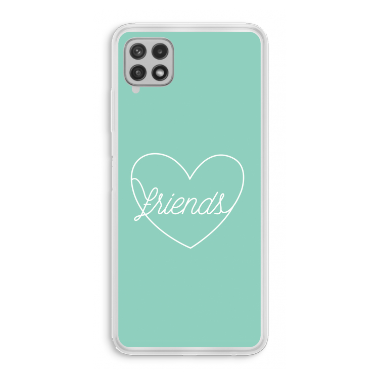 Friends heart pastel: Samsung Galaxy A22 4G Transparant Hoesje