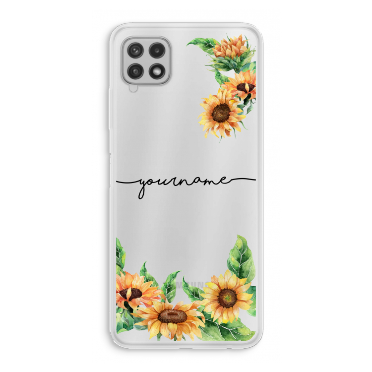 Zonnebloemen: Samsung Galaxy A22 4G Transparant Hoesje