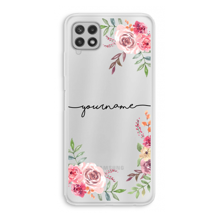 Rozen: Samsung Galaxy A22 4G Transparant Hoesje