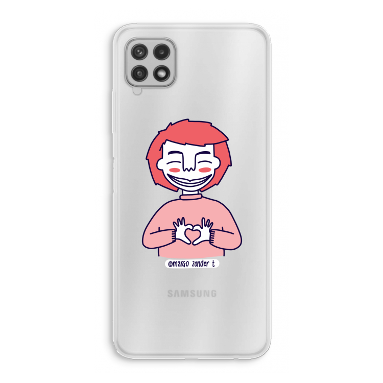 Hartje: Samsung Galaxy A22 4G Transparant Hoesje