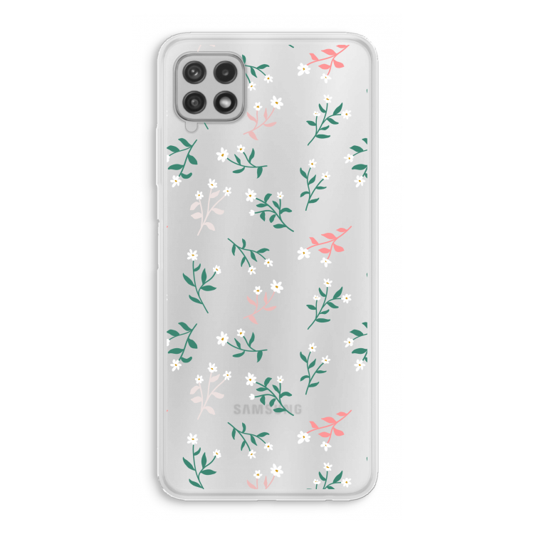 Small white flowers: Samsung Galaxy A22 4G Transparant Hoesje