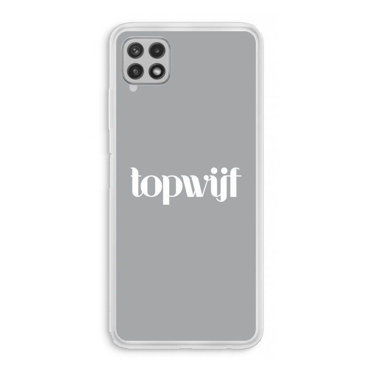 Topwijf Grijs Wit: Samsung Galaxy A22 4G Transparant Hoesje