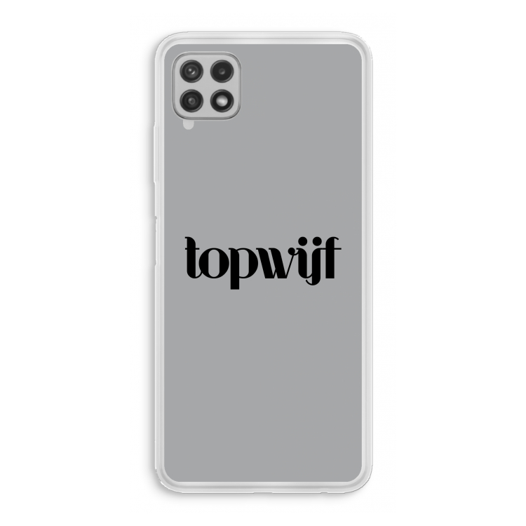 Topwijf Grijs Zwart: Samsung Galaxy A22 4G Transparant Hoesje