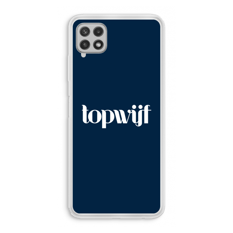 Topwijf Navy: Samsung Galaxy A22 4G Transparant Hoesje
