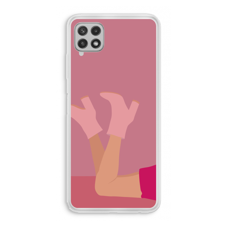 Pink boots: Samsung Galaxy A22 4G Transparant Hoesje
