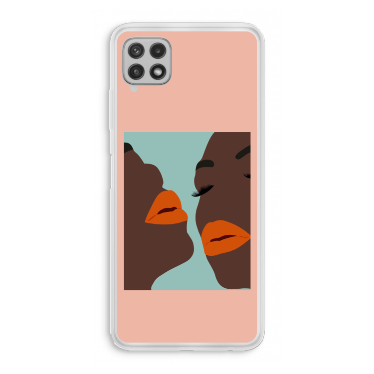 Orange lips: Samsung Galaxy A22 4G Transparant Hoesje