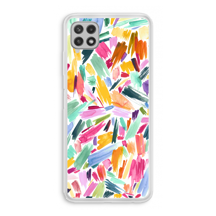 Watercolor Brushstrokes: Samsung Galaxy A22 4G Transparant Hoesje