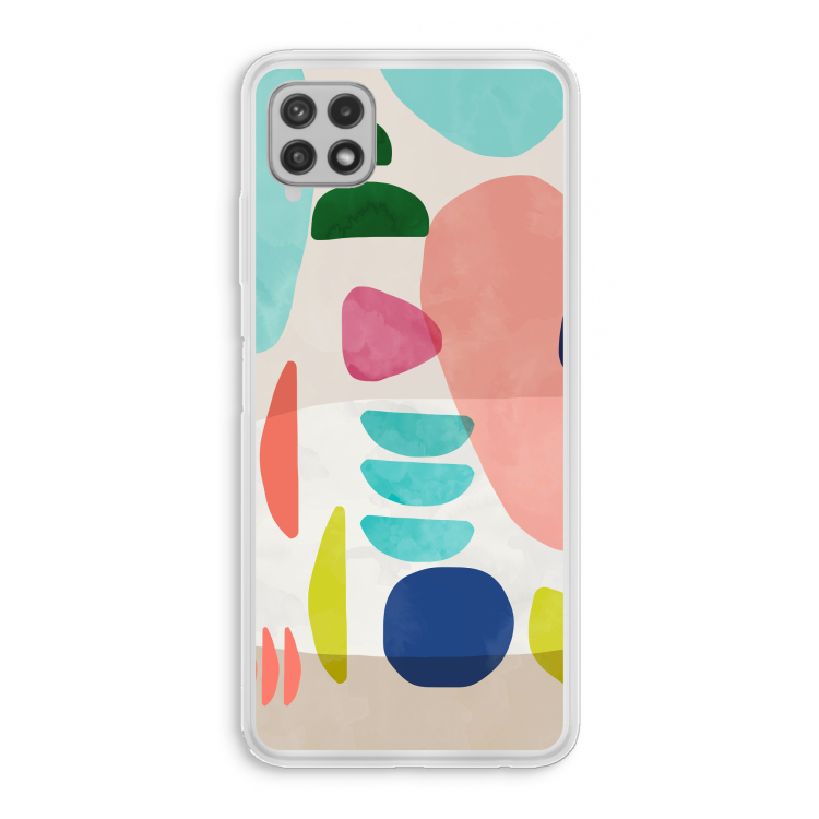 Bold Rounded Shapes: Samsung Galaxy A22 4G Transparant Hoesje