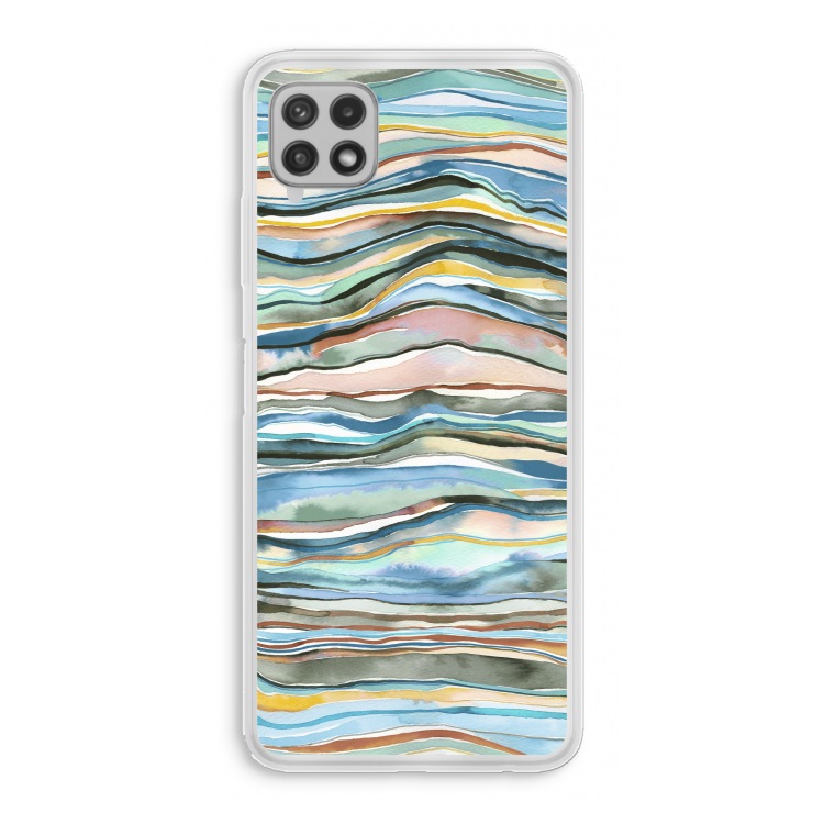 Watercolor Agate: Samsung Galaxy A22 4G Transparant Hoesje
