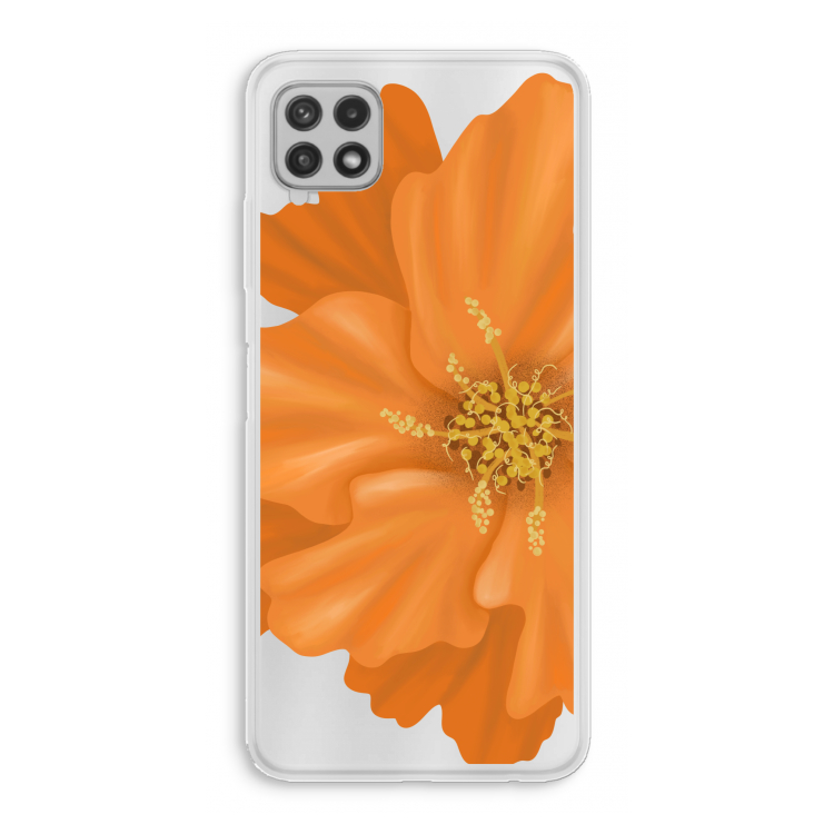 Orange Ellila flower: Samsung Galaxy A22 4G Transparant Hoesje