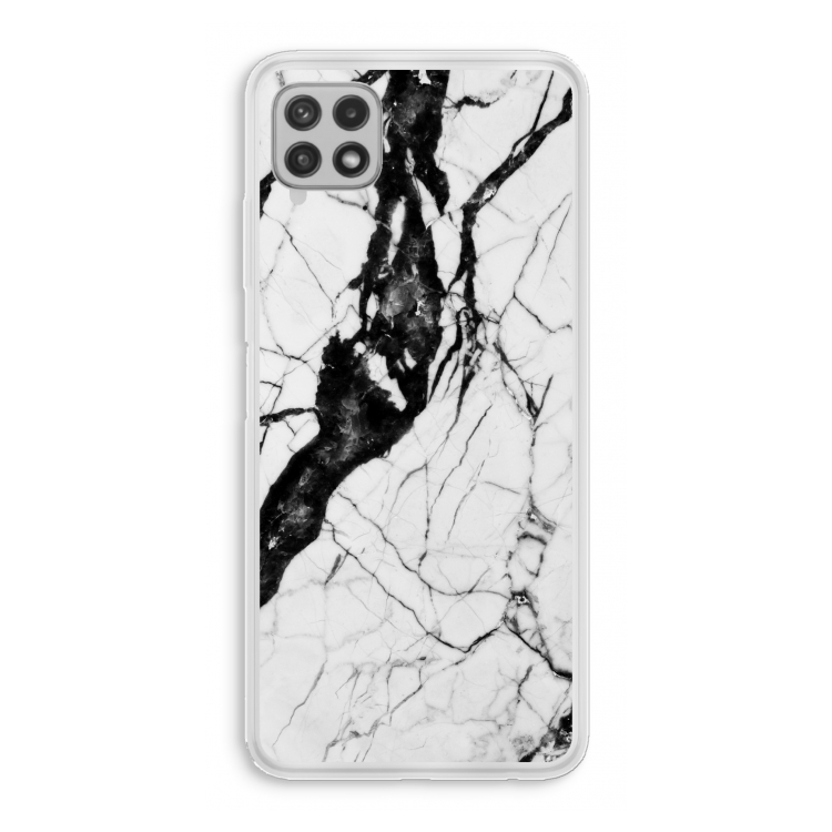 Witte marmer 2: Samsung Galaxy A22 4G Transparant Hoesje