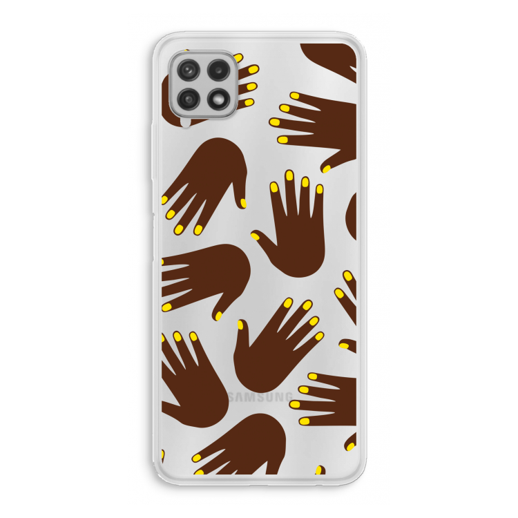Hands dark: Samsung Galaxy A22 4G Transparant Hoesje
