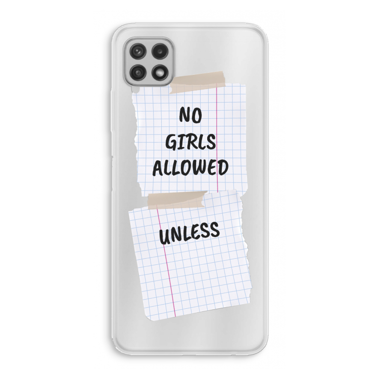 No Girls Allowed Unless: Samsung Galaxy A22 4G Transparant Hoesje