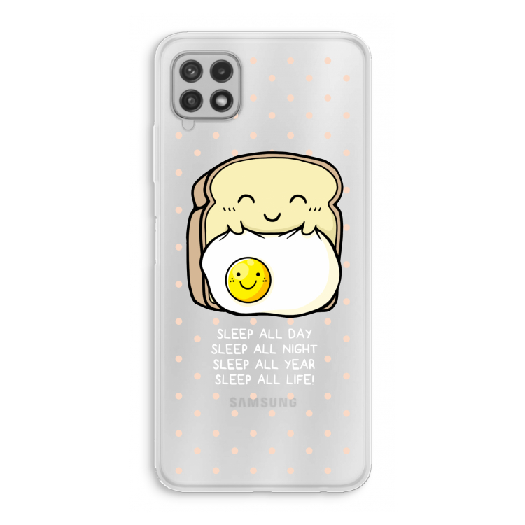 Sleep All Day: Samsung Galaxy A22 4G Transparant Hoesje