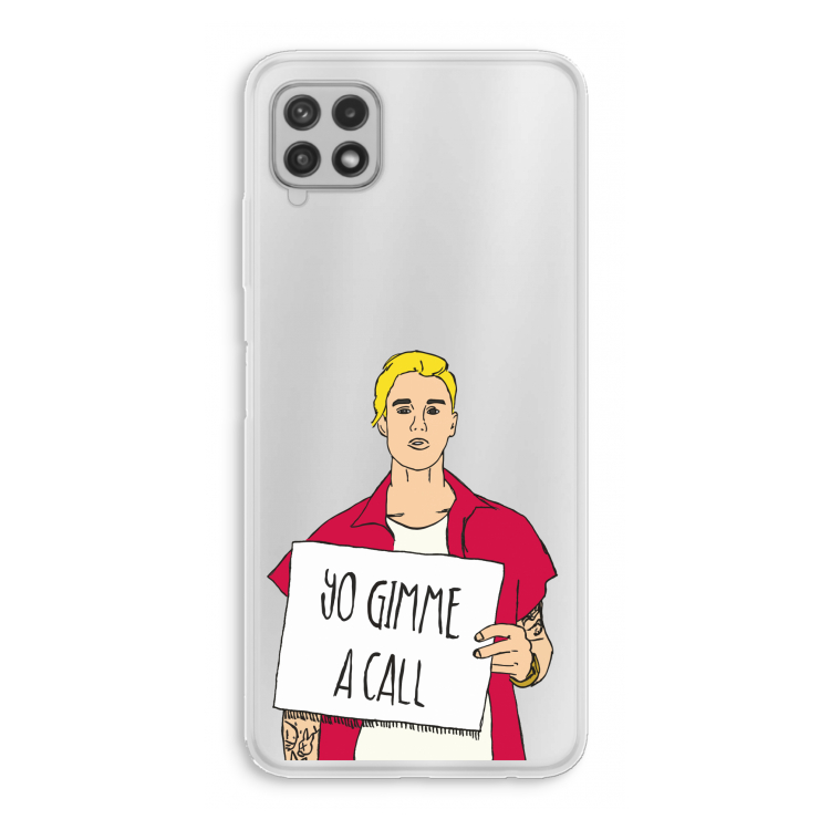 Gimme a call: Samsung Galaxy A22 4G Transparant Hoesje