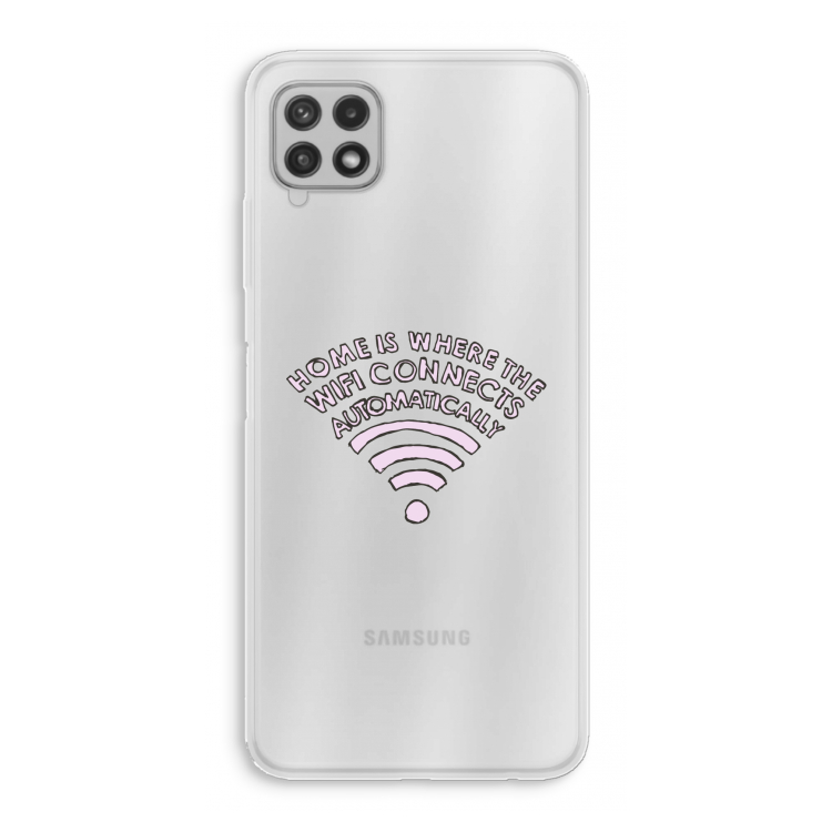 Home Is Where The Wifi Is: Samsung Galaxy A22 4G Transparant Hoesje