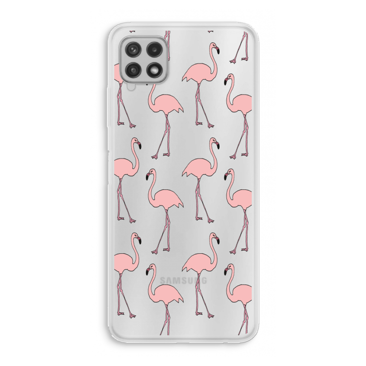 Anything Flamingoes: Samsung Galaxy A22 4G Transparant Hoesje