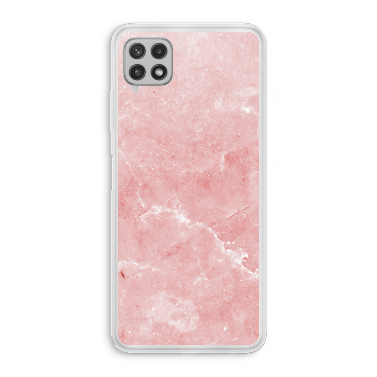 Roze marmer: Samsung Galaxy A22 4G Transparant Hoesje