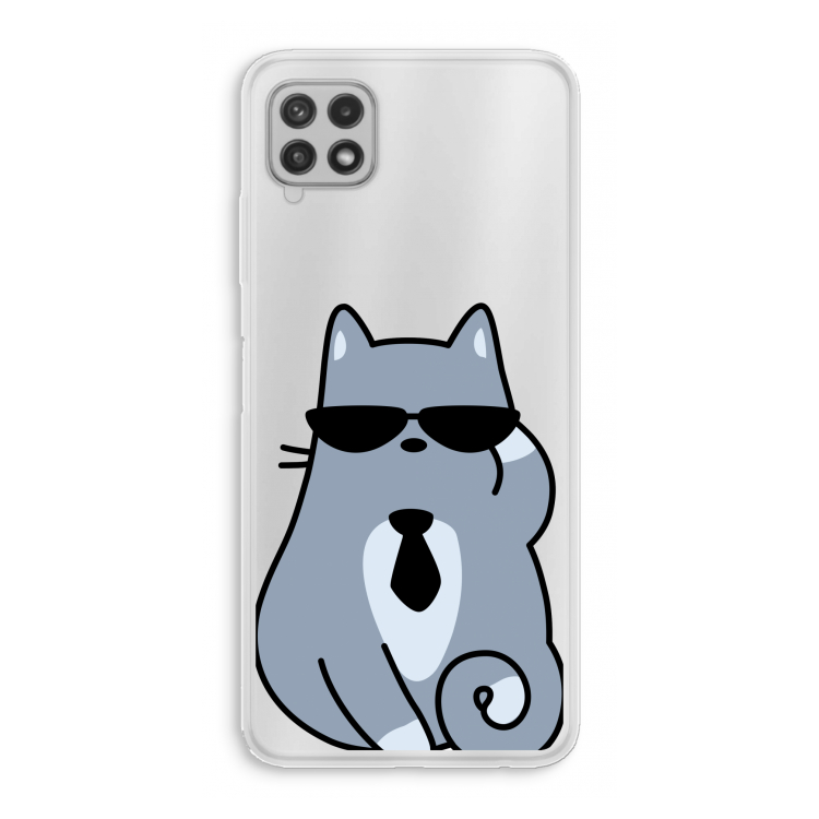 Cool cat: Samsung Galaxy A22 4G Transparant Hoesje