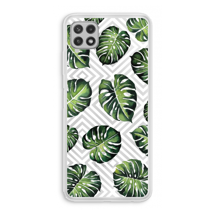 Geometrische jungle: Samsung Galaxy A22 4G Transparant Hoesje