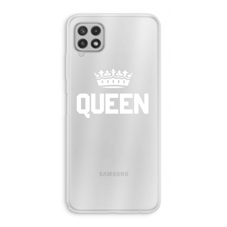 Queen zwart: Samsung Galaxy A22 4G Transparant Hoesje
