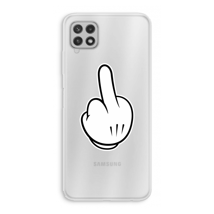 Middle finger black: Samsung Galaxy A22 4G Transparant Hoesje